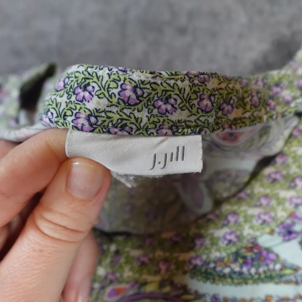 J. Jill Top Womens Small/Medium? Tunic Tank Sleeveless Paisley Floral Button Up - Picture 2 of 8